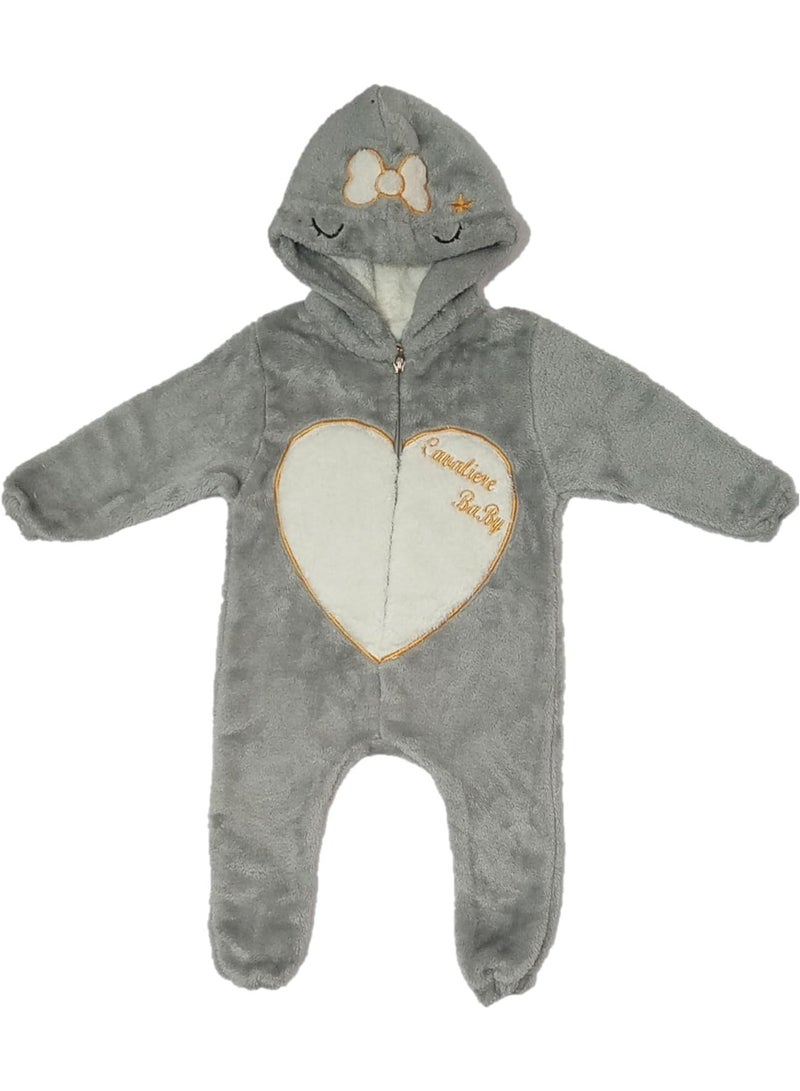 سالوبيت اطفال من القطن - لون رمادي - مقاس 6 اشهر